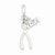 Sterling Silver Polished Wish and Wishbone Pendant, Pendants for Necklace