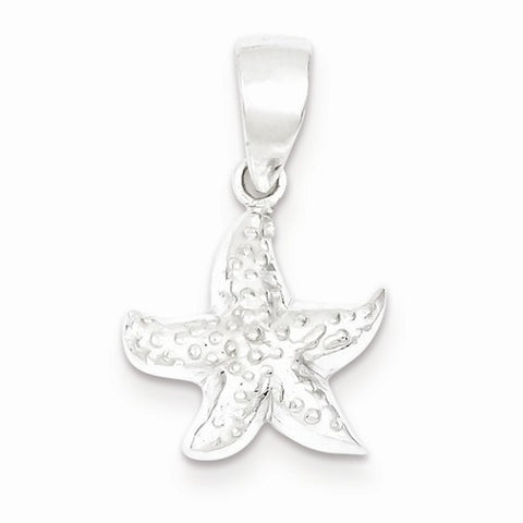 Sterling Silver Textured Star Fish Pendant, Pendants for Necklace