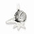 Sterling Silver Polished Antiqued/Laser Cut/Satin Seashells Pendant, Pendants for Necklace