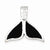 Sterling Silver Black Enameled Large Whale Fin Slide Pendant, Pendants for Necklace