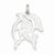 Sterling Silver Polished and Textured Dolphin Pendant, Pendants for Necklace