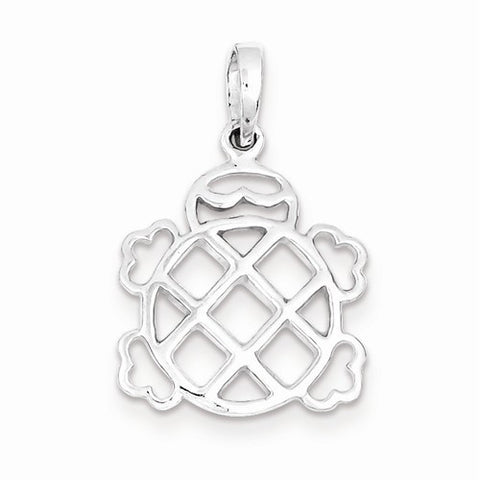 Sterling Silver Polished Turtle Pendant, Pendants for Necklace