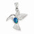 Sterling Silver Blue Inlay Created Opal Hummingbird Pendant, Pendants for Necklace