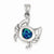 Sterling Silver Blue Inlay Created Opal Crab Pendant, Pendants for Necklace