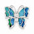 Sterling Silver Blue Inlay Created Opal Butterfly Pendant, Pendants for Necklace