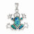 Sterling Silver Blue Inlay Created Opal Salamander Pendant, Pendants for Necklace