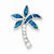 Sterling Silver CZ Blue Inlay Created Opal Palm Tree Pendant, Pendants for Necklace