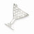 Sterling Silver CZ Martini Glass Slide Pendant, Pendants for Necklace