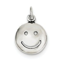 Sterling Silver Antiqued Smiley Face Charm hide-image