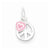 Sterling Silver Peace Sign with Pink Enamel Heart pendant, Fine Pendants for Necklace