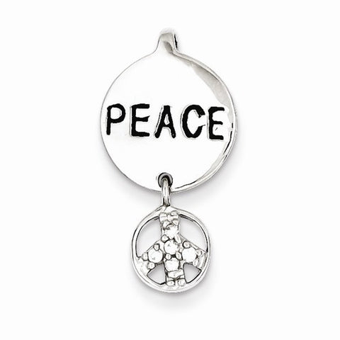 Sterling Silver CZ Peace Inspiration Pendant, Pendants for Necklace