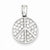 Sterling Silver Rhodium Plated CZ Peace Pendant, Pendants for Necklace