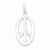 Sterling Silver Polished Oval Peace Sign Pendant, Pendants for Necklace