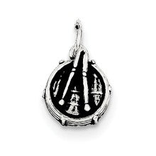 Sterling Silver Antiqued Drum Charm hide-image