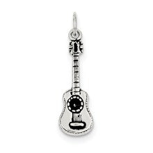 Sterling Silver Antiqued Acoustic Guitar Charm hide-image