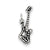 Antiqued Electric Guitar Charm in Sterling Silver