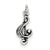 Sterling Silver Antiqued Music Note Charm hide-image