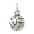 Antiqued Volleyball Charm in Sterling Silver