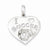 Sterling Silver Polished I Love Soccer Heart Pendant, Pendants for Necklace
