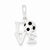 Sterling Silver Polished Enamel Love Soccer Pendant, Pendants for Necklace