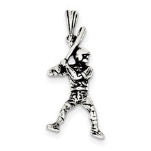 Sterling Silver Antiqued Baseball Player Charm hide-image