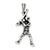 Sterling Silver Antiqued Baseball Player Charm hide-image