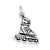 Sterling Silver Antiqued Rollerblade Charm hide-image