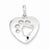 Sterling Silver Polished Heart with Paw Print Pendant, Pendants for Necklace