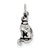Antiqued Cat Charm in Sterling Silver