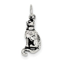 Sterling Silver Antiqued Cat Charm hide-image
