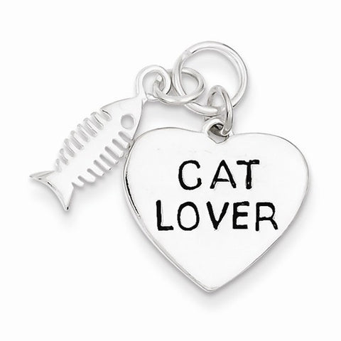 Sterling Silver Cat Lover Pendant, Pendants for Necklace