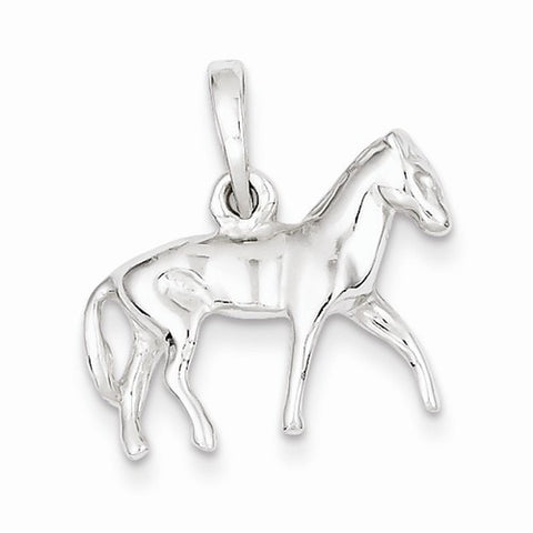 Sterling Silver Polished Horse Pendant, Pendants for Necklace
