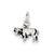 Antiqued Bull Charm in Sterling Silver