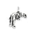Antiqued Panther Charm in Sterling Silver