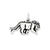 Antiqued Lion Charm in Sterling Silver