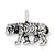 Antiqued Tiger Charm in Sterling Silver