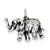 Antiqued Elephant Charm in Sterling Silver