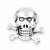 Sterling Silver Skull with Cross Bones Pendant, Pendants for Necklace