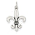 Antiqued Fleur De Lis Charm in Sterling Silver