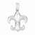 Sterling Silver Rhodium Plated CZ Fleur de lis Pendant, Pendants for Necklace