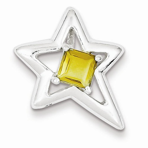 Sterling Silver Polished Star Citrine Pendant, Pendants for Necklace