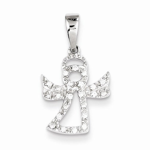Sterling Silver CZ Angel pendant, Classy Pendants for Necklace