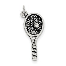 Sterling Silver Antiqued Tennis Racket Charm hide-image