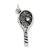 Antiqued Tennis Racket Charm in Sterling Silver