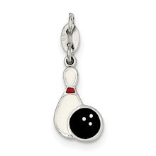 Sterling Silver Polished Enamel Bowling Charm hide-image