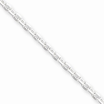 Sterling Silver Beveled Oval Cable Chain