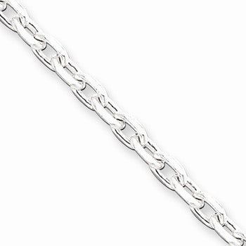 Sterling Silver Beveled Oval Cable Chain
