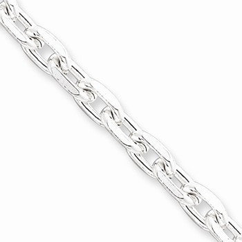 Sterling Silver Beveled Oval Cable Chain