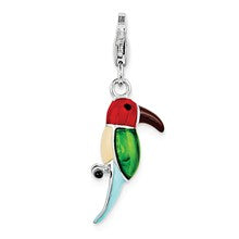 Amore La Vita Sterling Silver Red & Green Enamel Parrot Charm hide-image