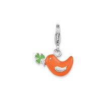 Amore La Vita Sterling Silver Enamel Bird & Clover Charm hide-image